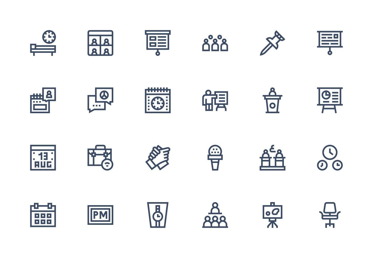 24 Icons for Meeting in Thick Line Line Format Neatly Designed Icons for Web Platforms vector
