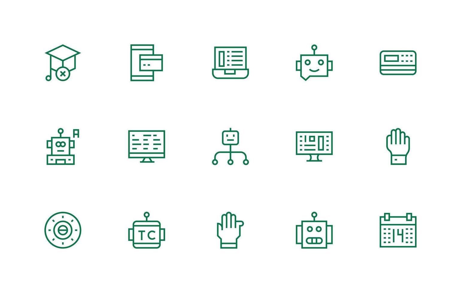 regular línea íconos desde programa conjunto con 15 vectores mínimo icono paquete