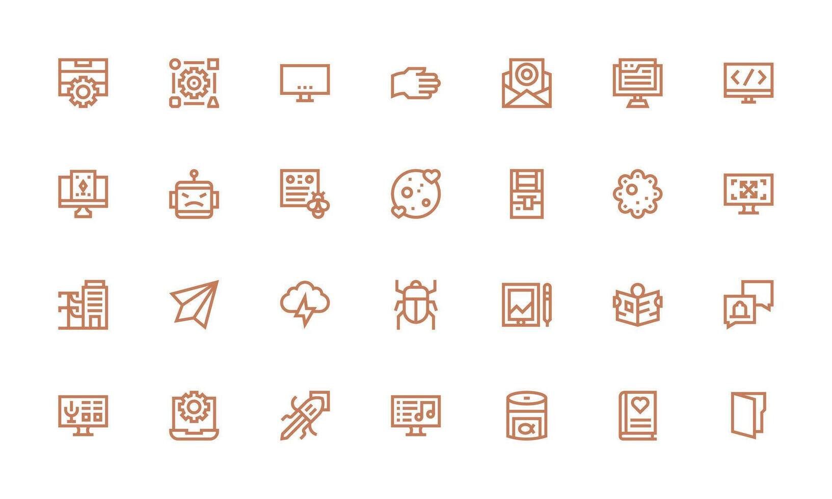 Software Set with 28 Bold Line Icons Versatile Icon Collection for Designers vector
