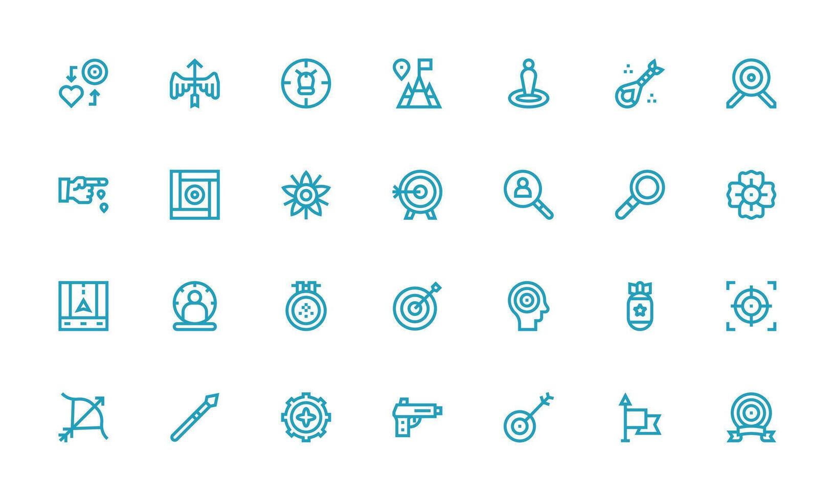 28 Bold Line Style Icons from Target Collection Quick Access Icons for UI Development vector