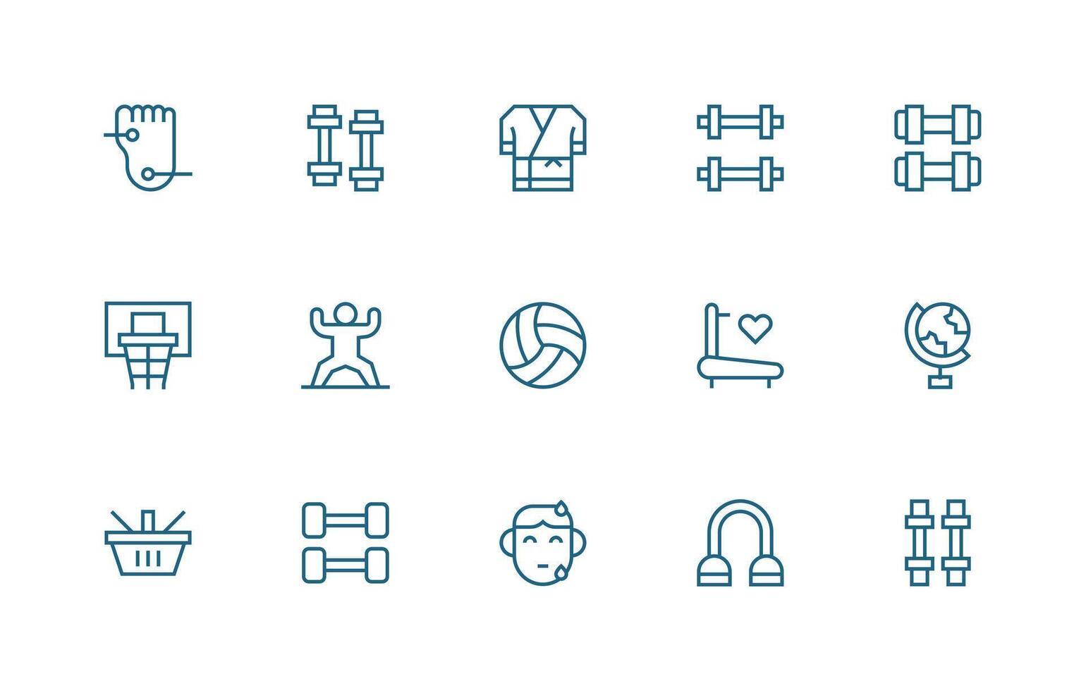 15 Regular Line Icons for Physical Graphics Style Icon Set vector