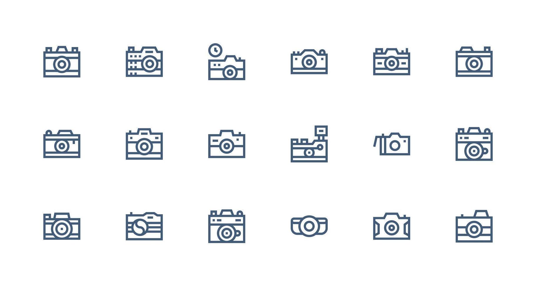 18 Strong Stroke Line Icons for Snapshot Graphics Design Ready Icon Set for Teams vector