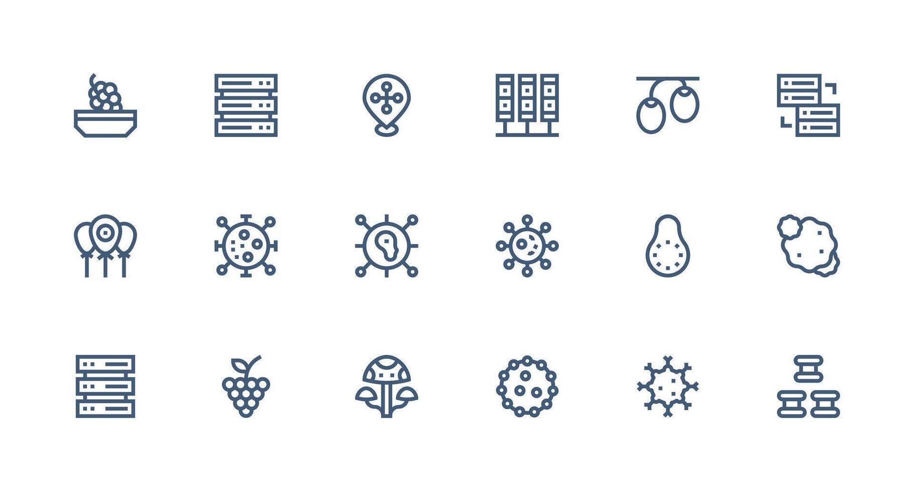 Cluster featuring 18 Icons in Strong Stroke Line Design Interface Icon Collection vector