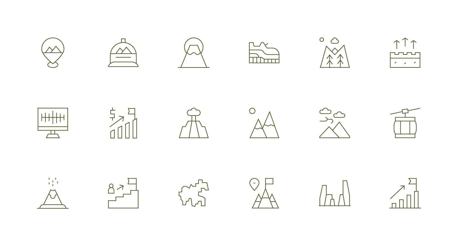 Minimal Line Icons from Peak Set with 18 Vectors Interface Icon Collection for Daily Projects