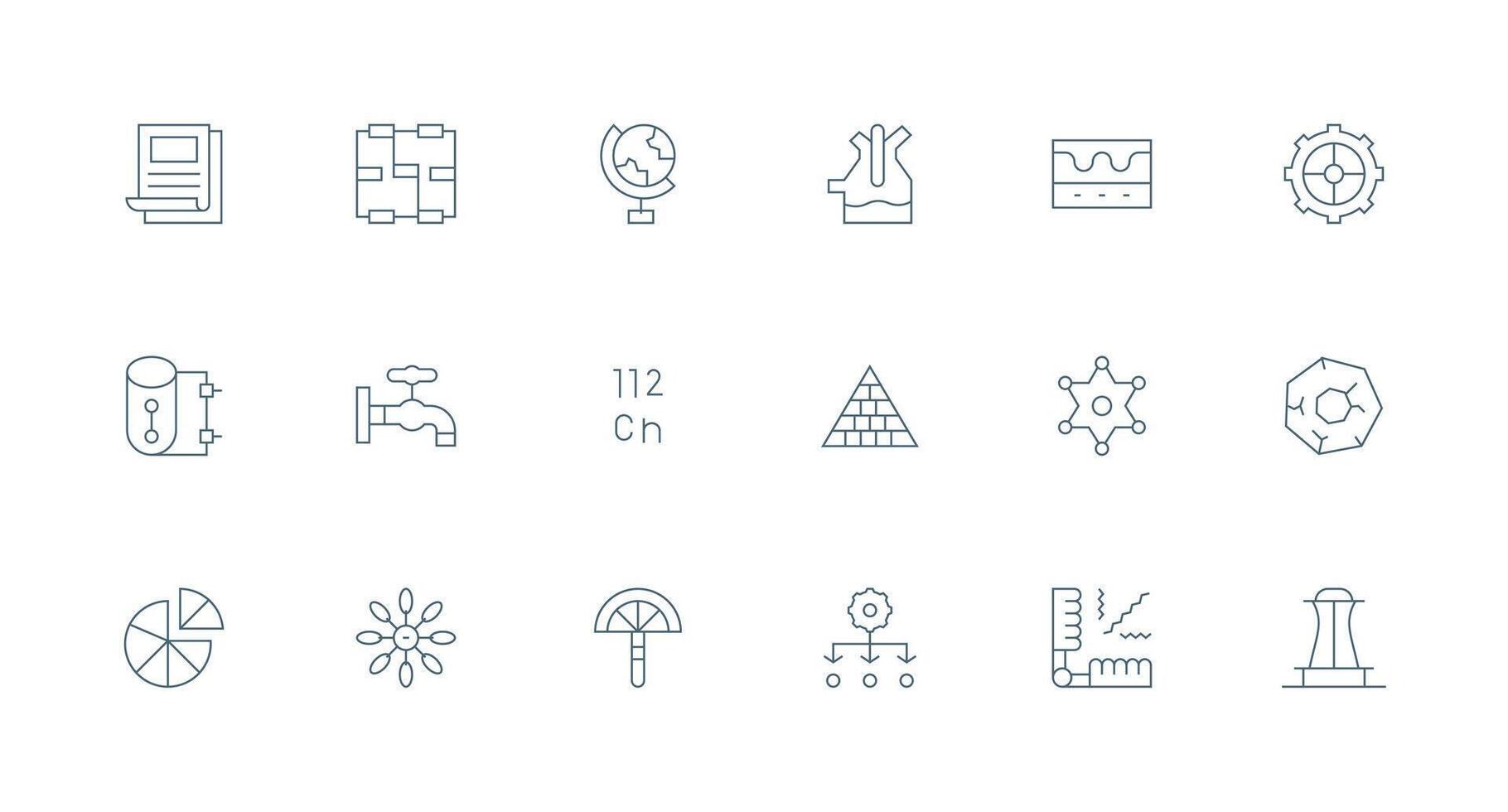 18 Minimal Line Icons for Diagram Graphics Reusable Icon Set vector