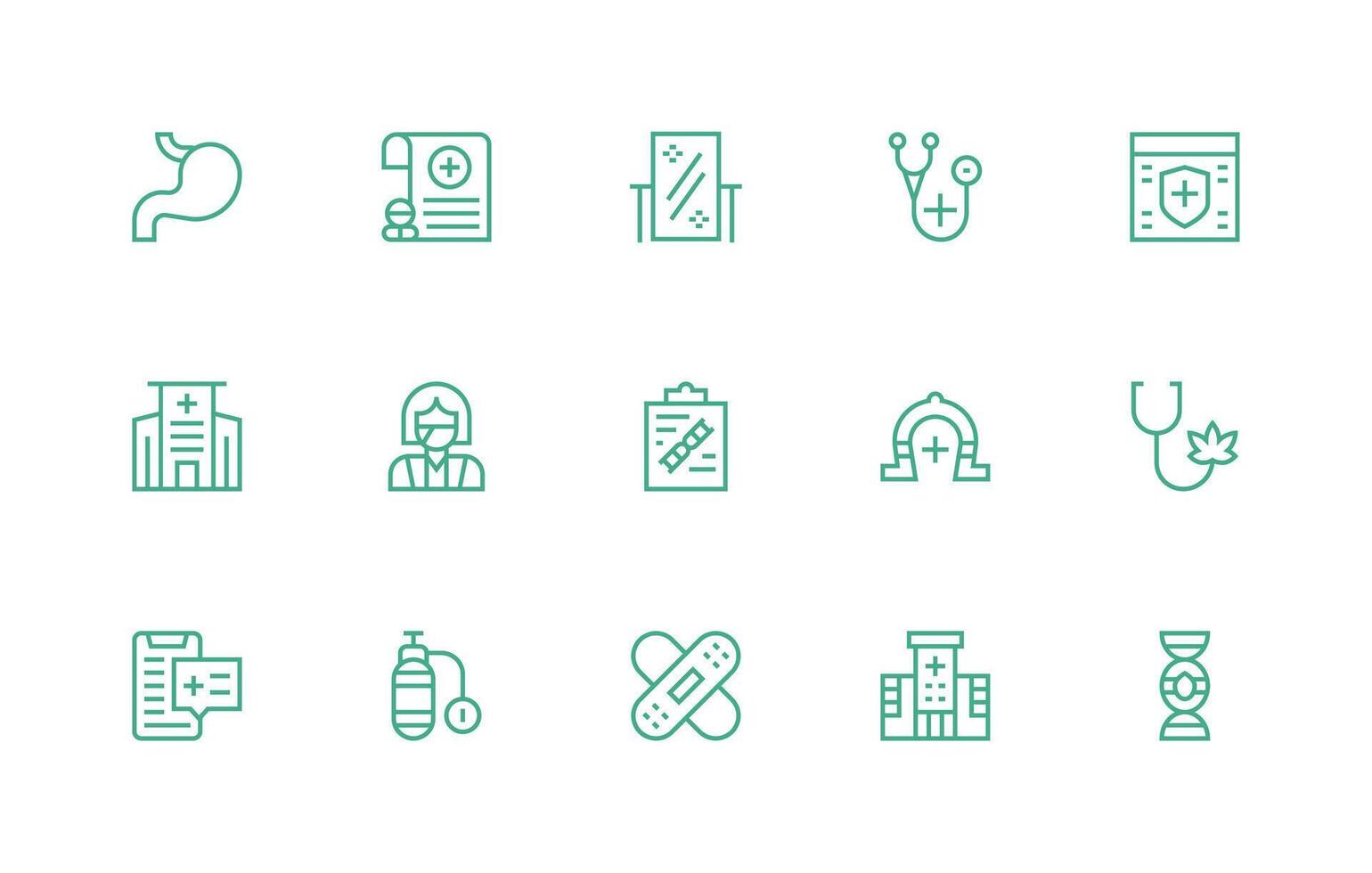 15 Regular Line Style Icons from Medical Collection Clean Icon Set Icon Pack for UI Projects vector
