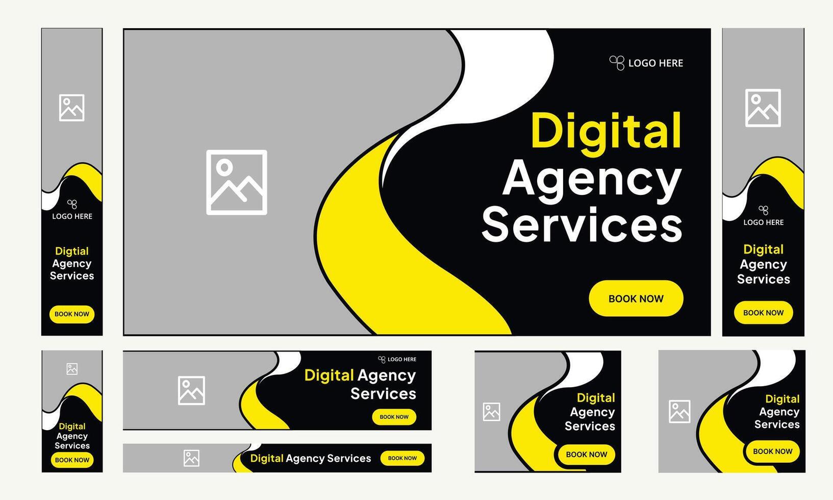 Digital marketing agency web set banner design, fully customizable eps 10 file format vector