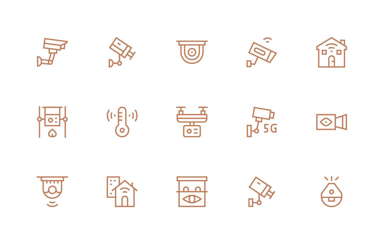 Regular Line Icons from Monitoring System Set with 15 Vectors Neat Icon Set