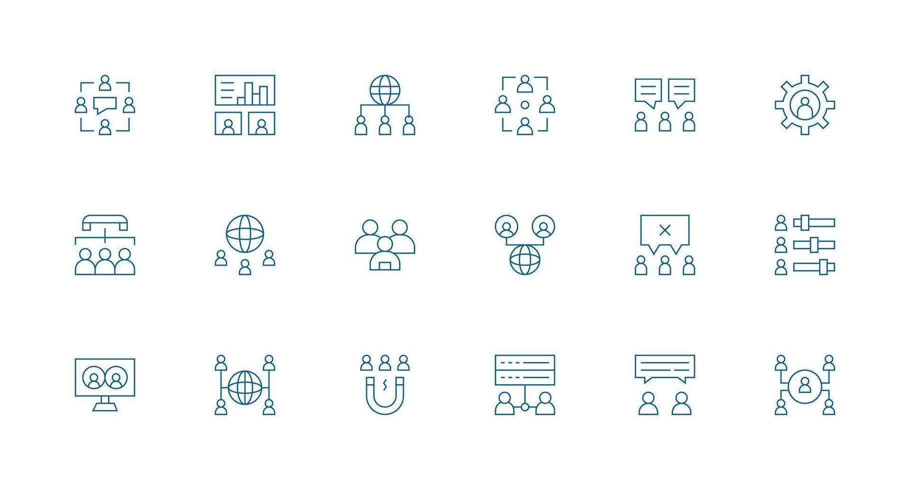 Users Visual Pack containing 18 Minimal Line Icons Optimized Icon Pack for Digital Products vector