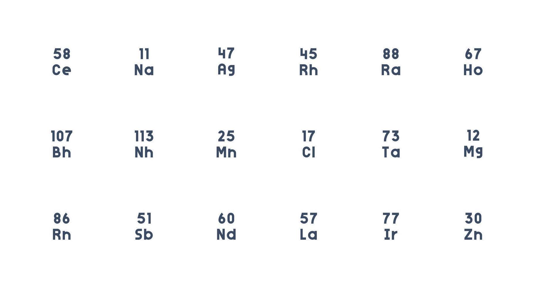 18 Strong Stroke Line Style Icons from Periodic Table Element Collection Icon Pack for UI vector