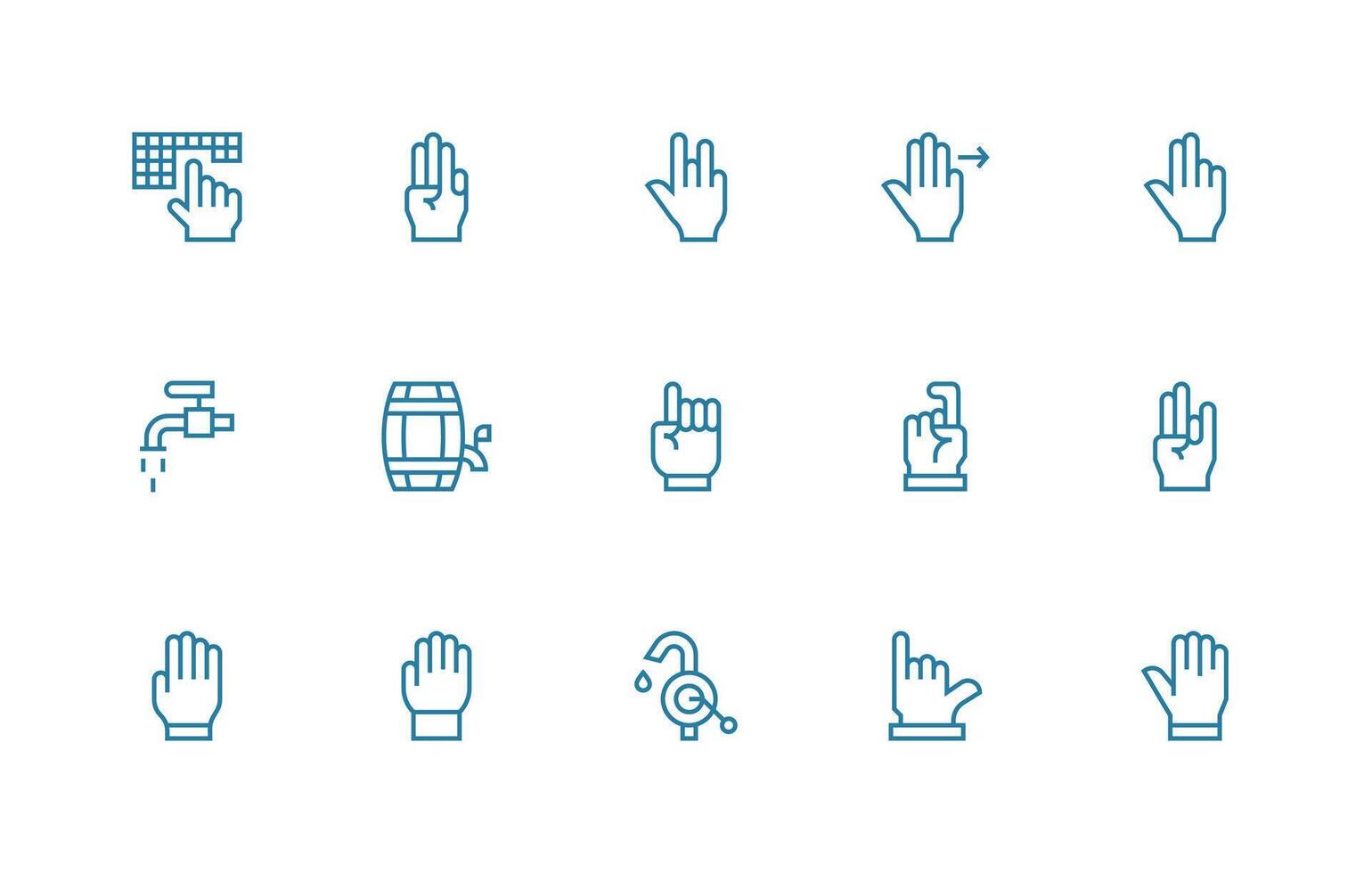 15 Regular Line Designs for Tap Icons Quick Access Icons for UI Development vector