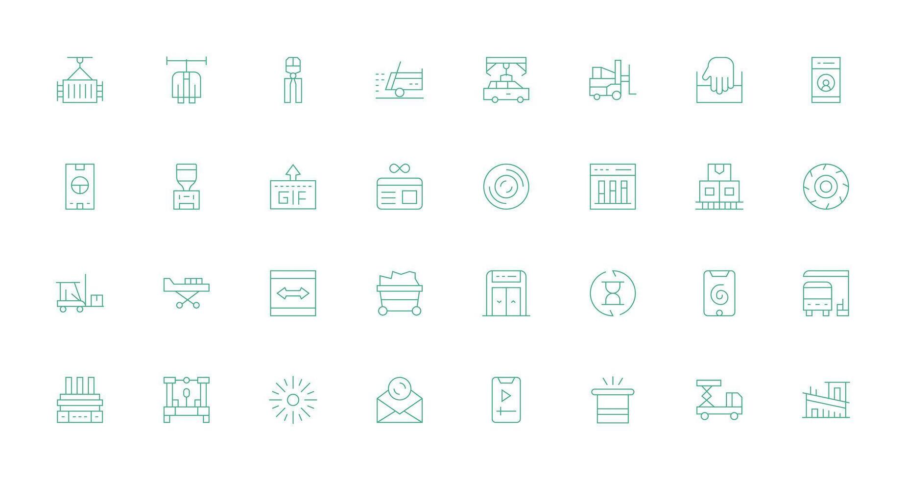 Loading Icon Set with 32 Thin Line Graphics Creative Icon Set vector