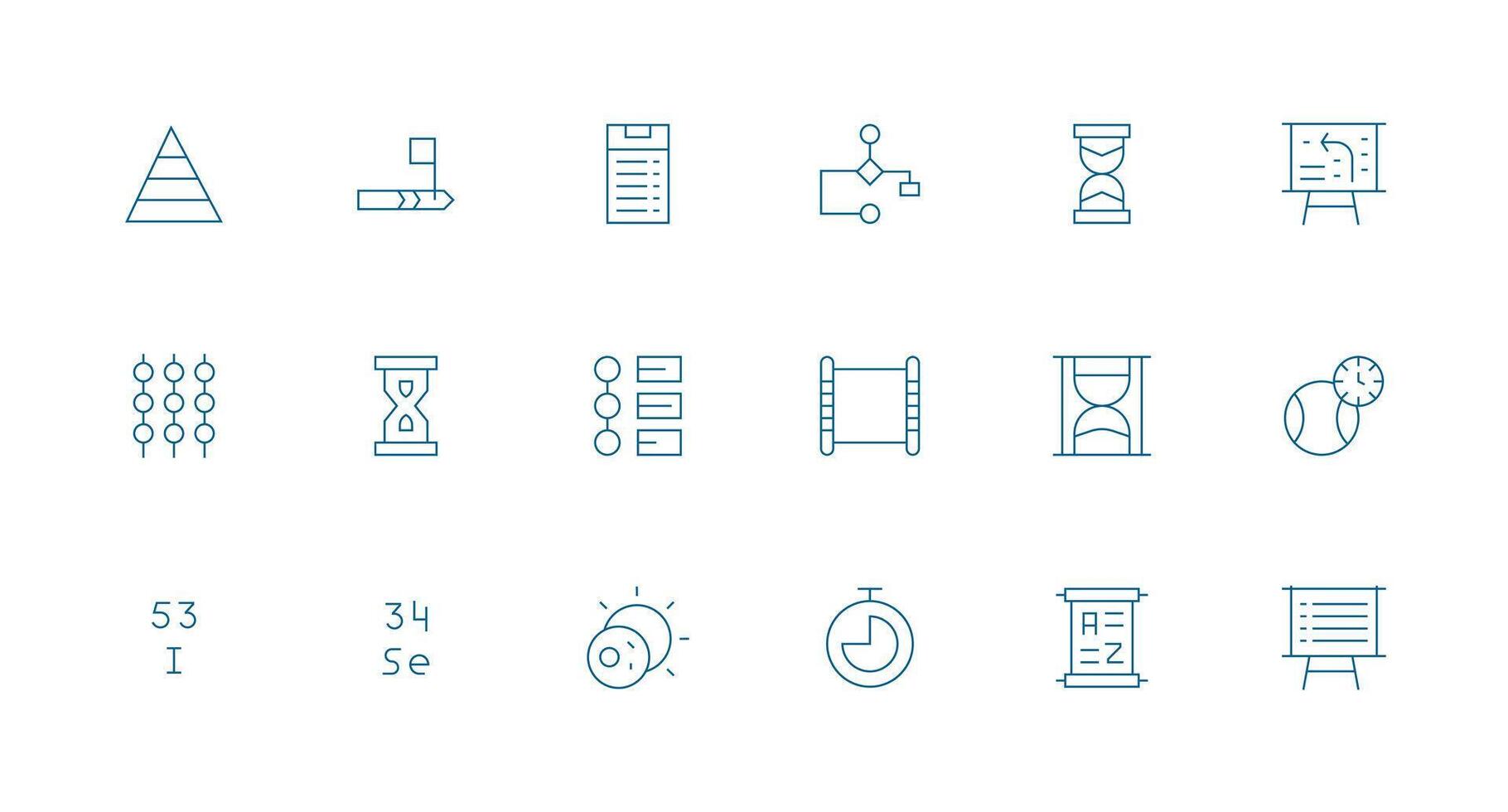Minimal Line Style Sequence Icons with 18 Vectors Creative Icon Set