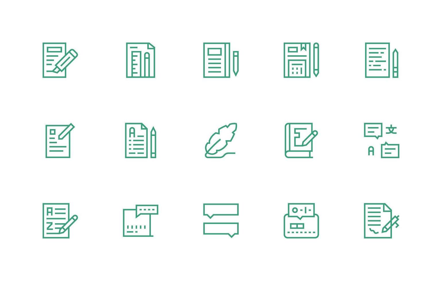 Annotation including 15 Regular Line Illustrations Multi-Purpose Icon Set vector