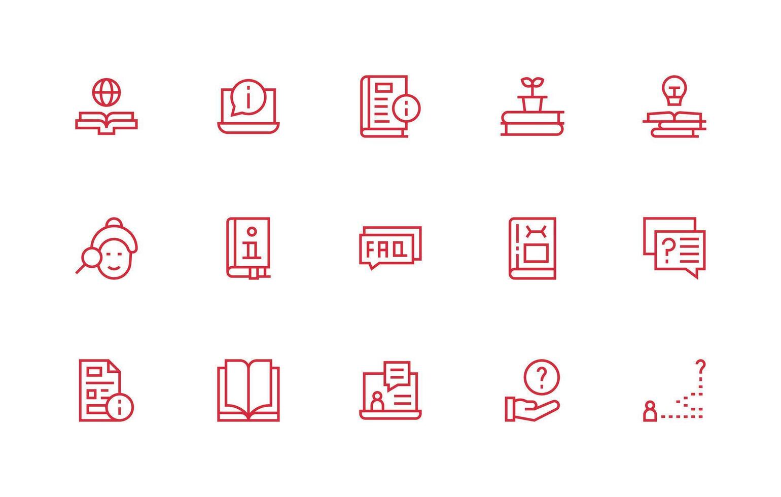 conocimiento base diseño íconos presentando 15 en regular línea estilo web icono colección vector