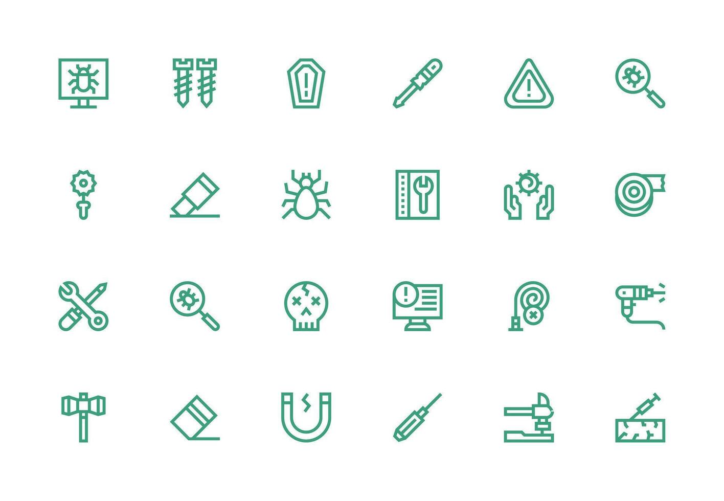 Fix Icon Set with 24 Thick Line Line Graphics Organized Pack for Project Assets vector
