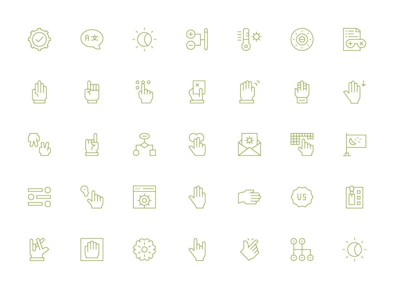 35 Light Line Style Icons from Option Collection Fully Editable Icon Set for Web vector