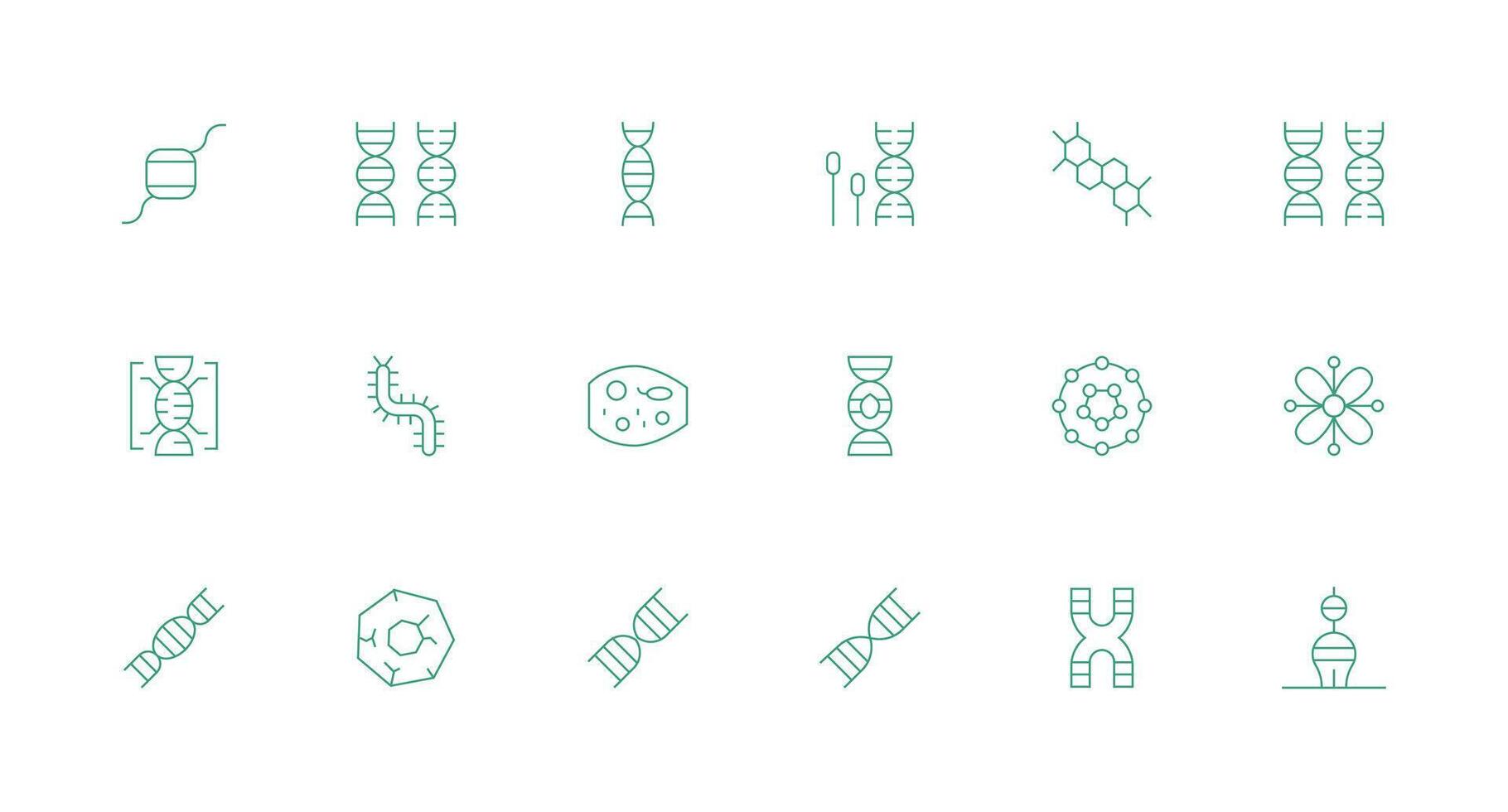 Biochemistry featuring 18 Icons in Minimal Line Design Fully Editable Icon Set for Web vector