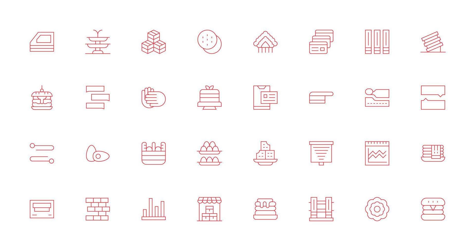 Thin Line Icons from Stacked Set with 32 Vectors Fully Editable Icon Set for Web