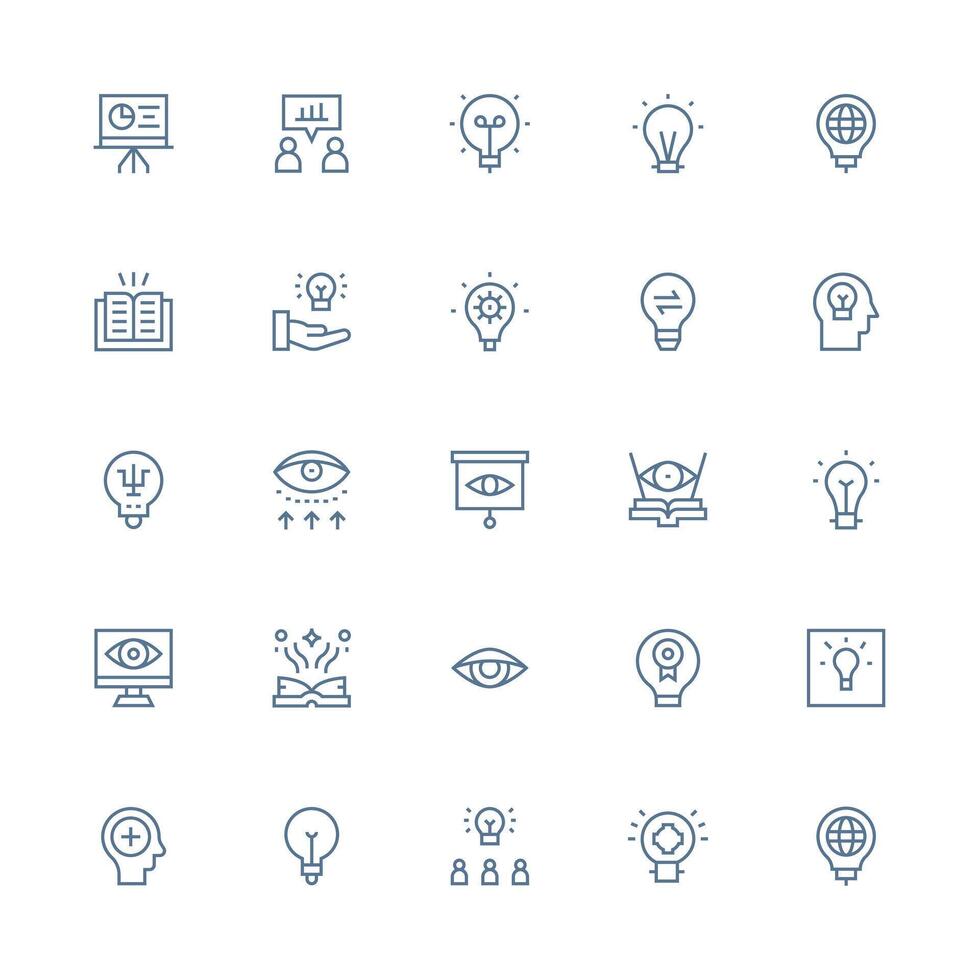 25 Icons for Insight in Medium Stroke Outline Format User Interface Icons for Digital Products vector