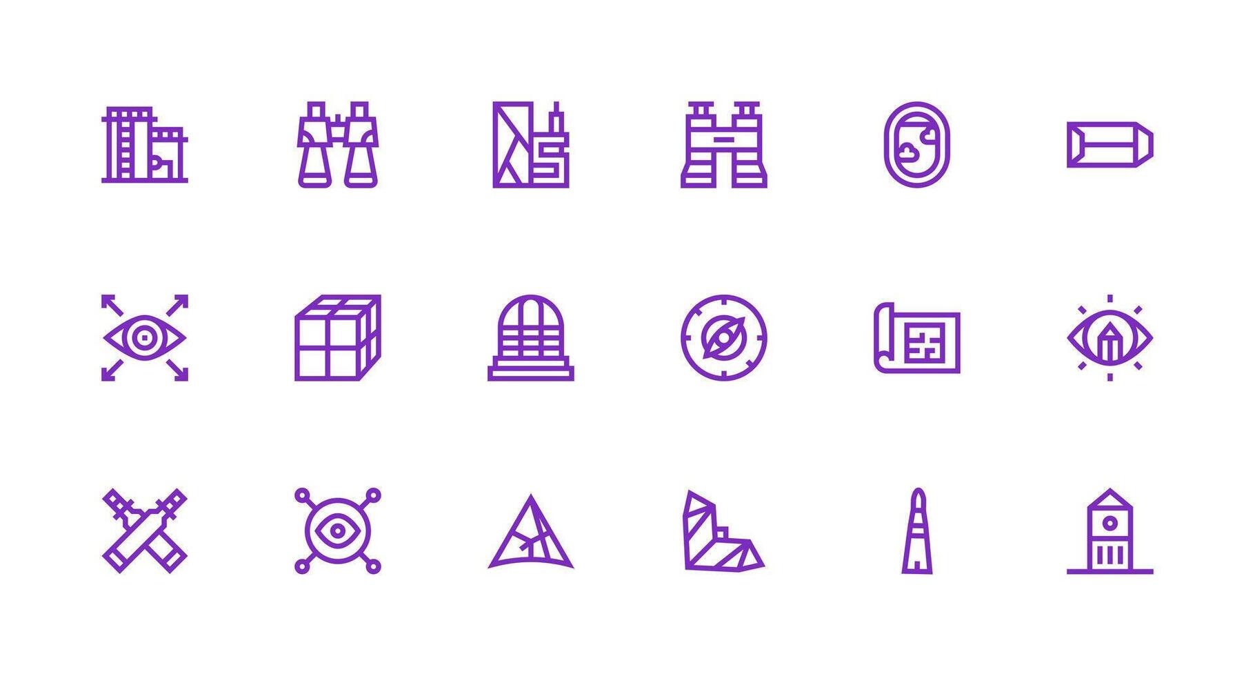 18 Strong Stroke Line Style Icons from Perspective Collection UI Icon Set vector