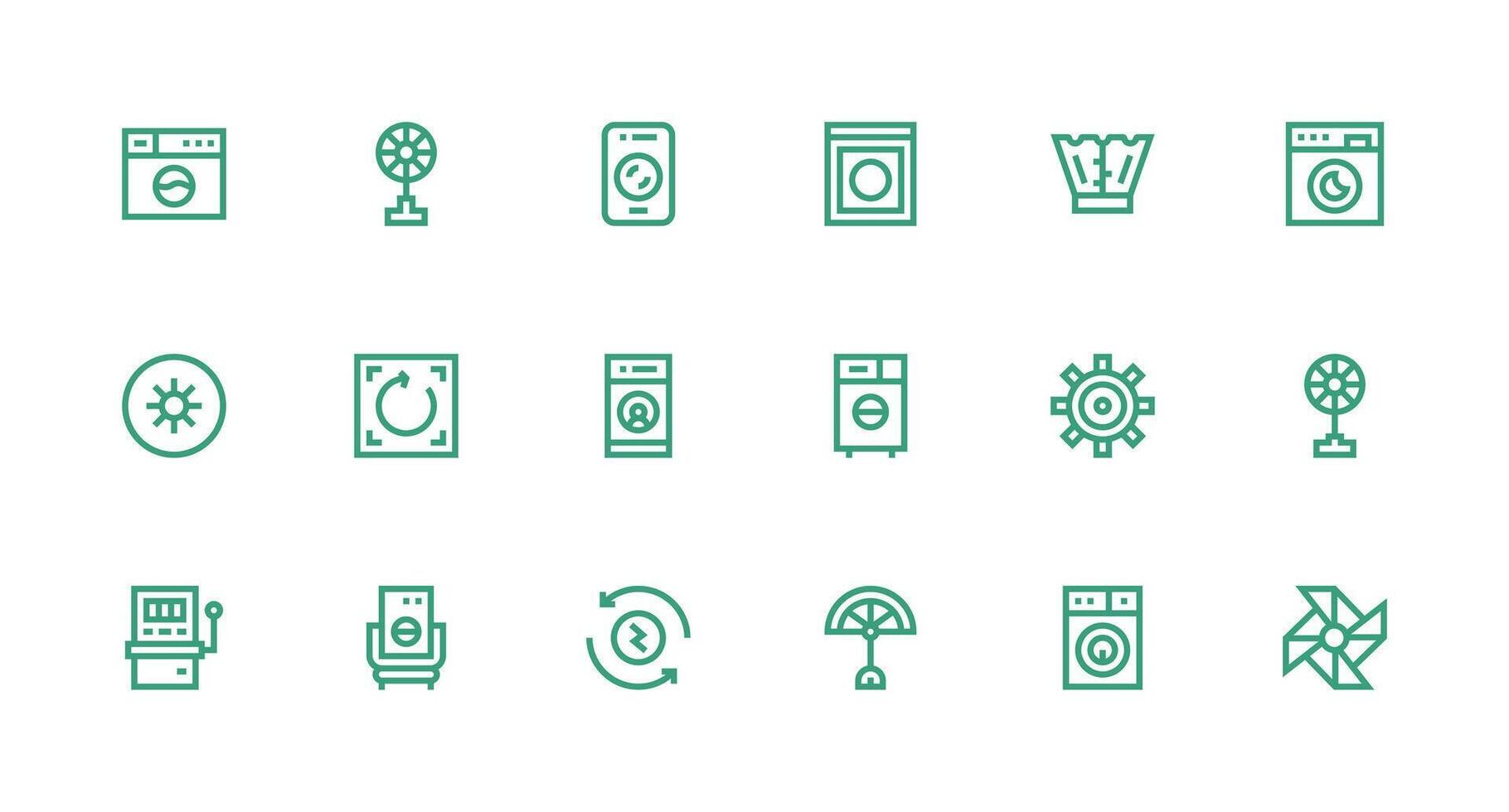 Spin Design Icons featuring 18 in Strong Stroke Line Style Dashboard Icon Series vector