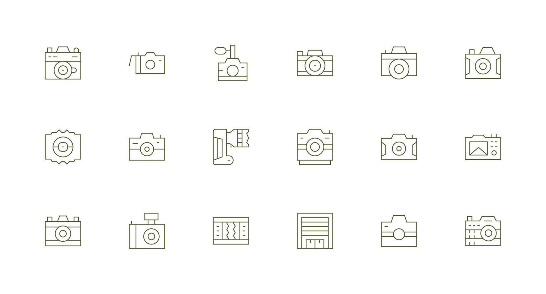 18 Shutter Icons in Minimal Line Aesthetic Minimal Icon Set for Interface Projects vector