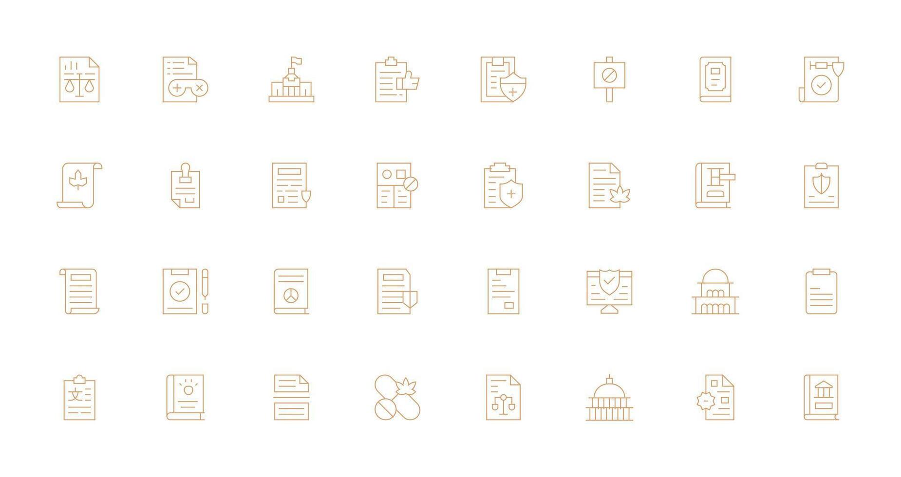 Policy featuring 32 Icons in Thin Line Design Interface Icon Collection vector
