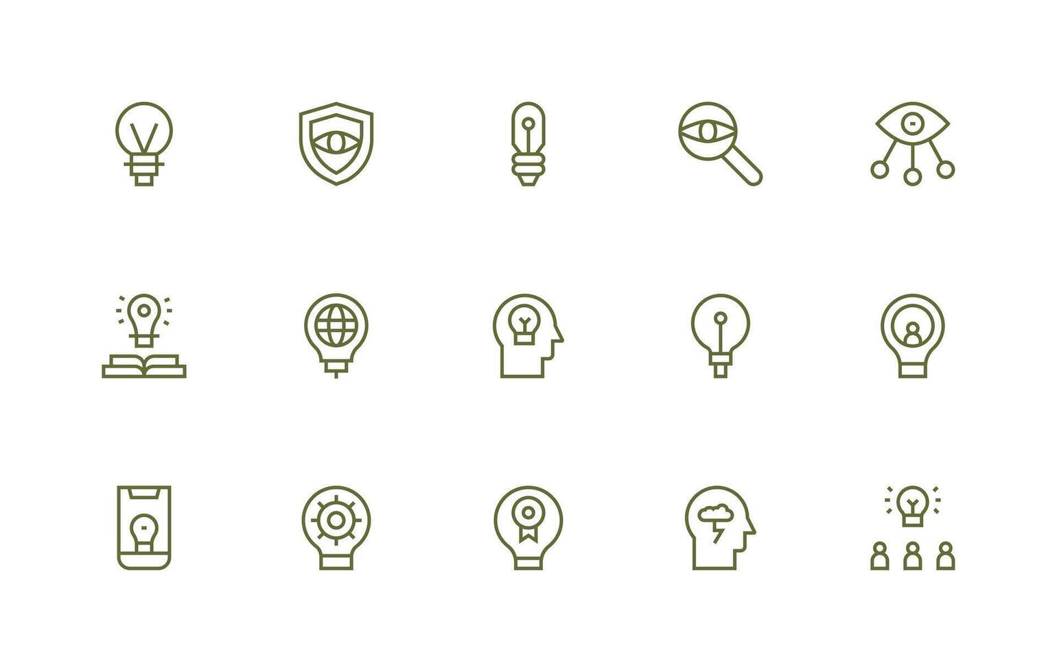 Insight Icon Set with 15 Regular Line Graphics Icon Set for Web vector