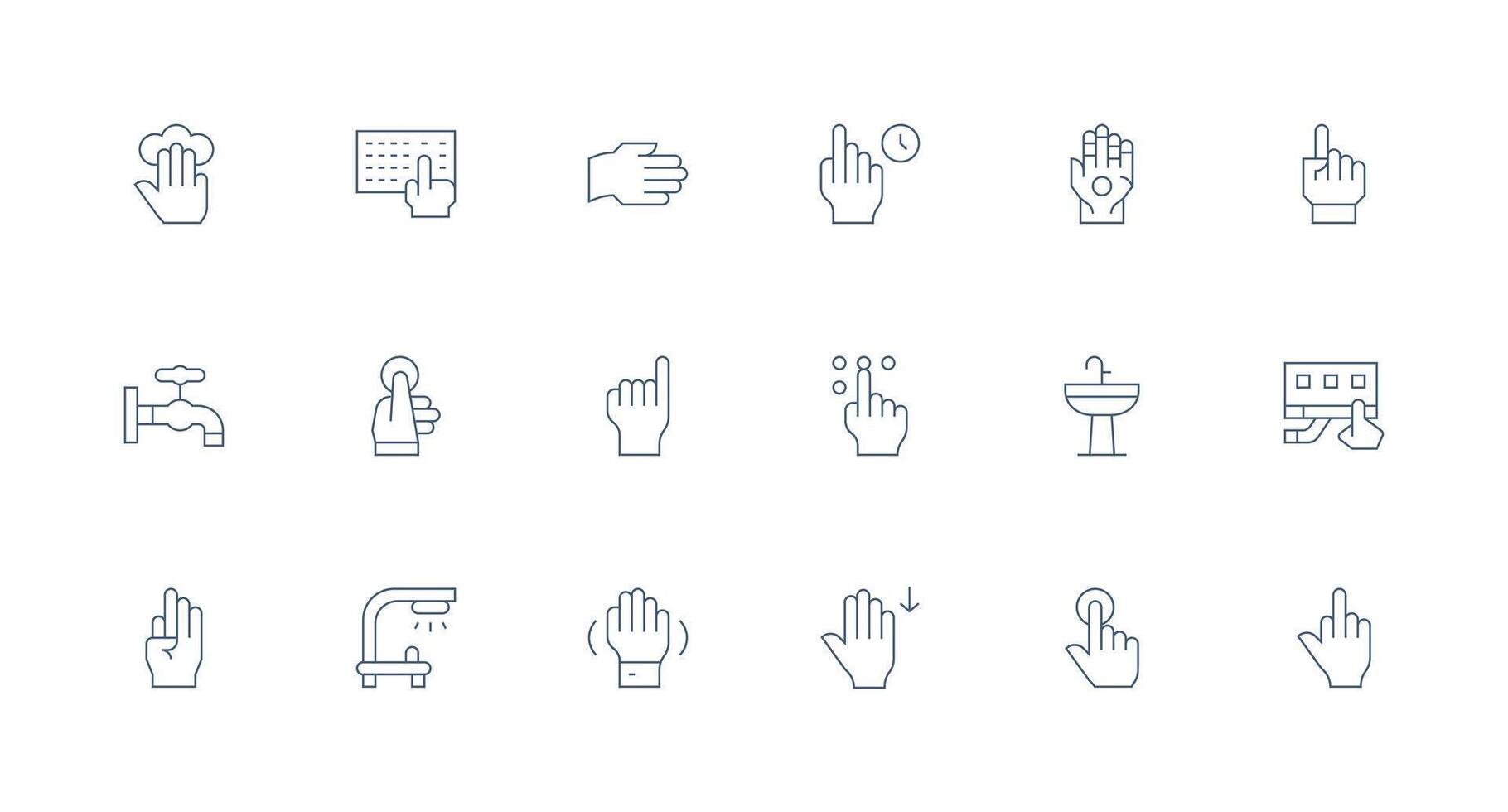 Minimal Line Icons from Tap Set with 18 Vectors Clean Icon Collection for Web Use