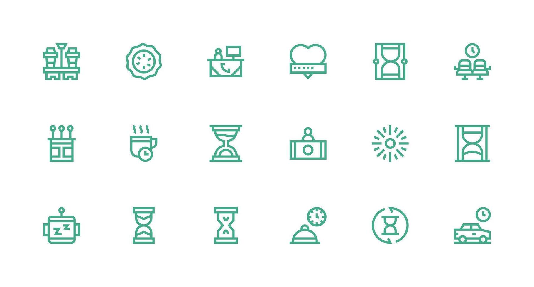 18 Strong Stroke Line Vectors for Waiting Theme Icons Built for Visual Consistency Pack