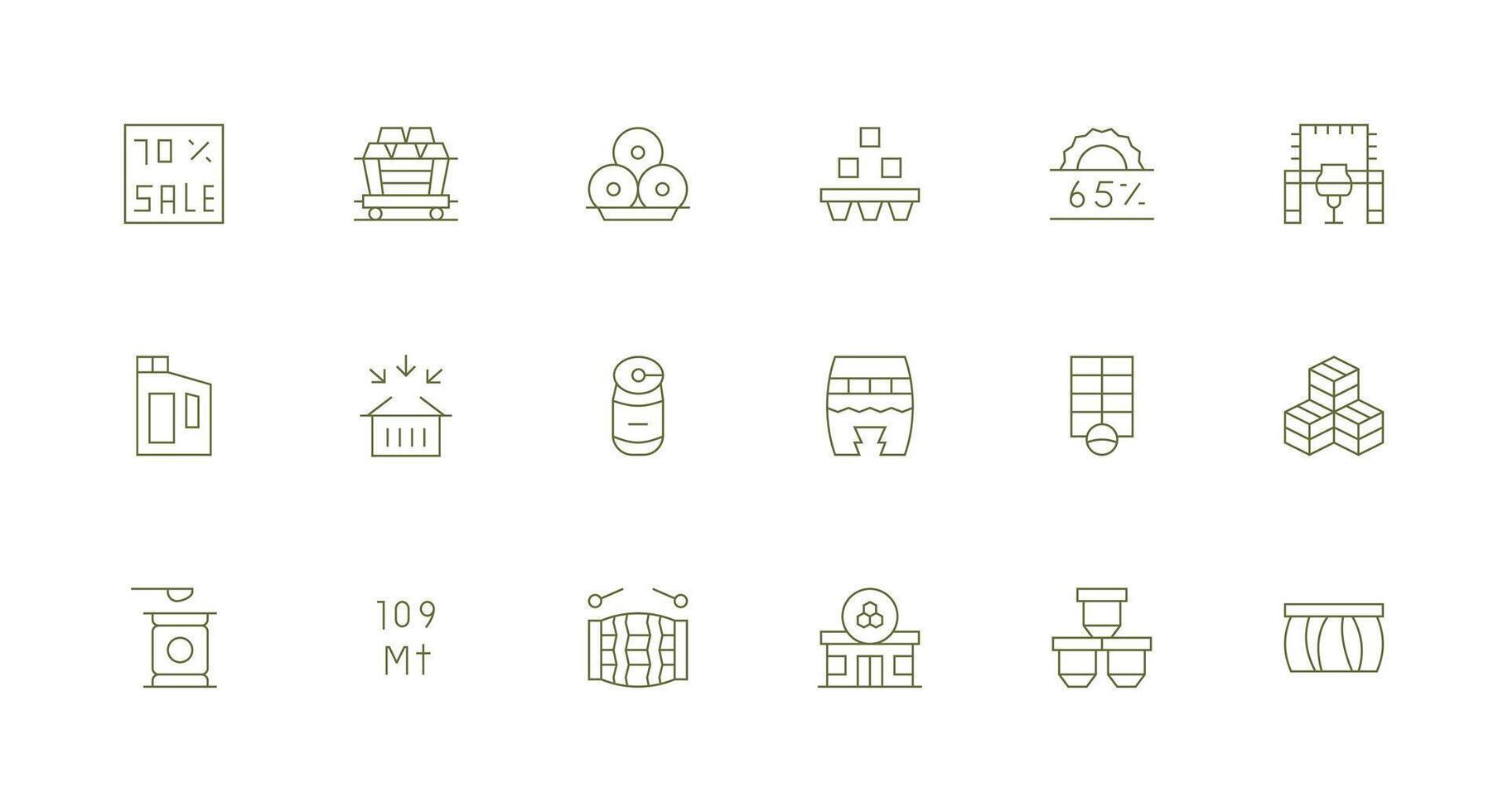 18 Minimal Line Icons for Bulk Graphics Display Icon Pack vector