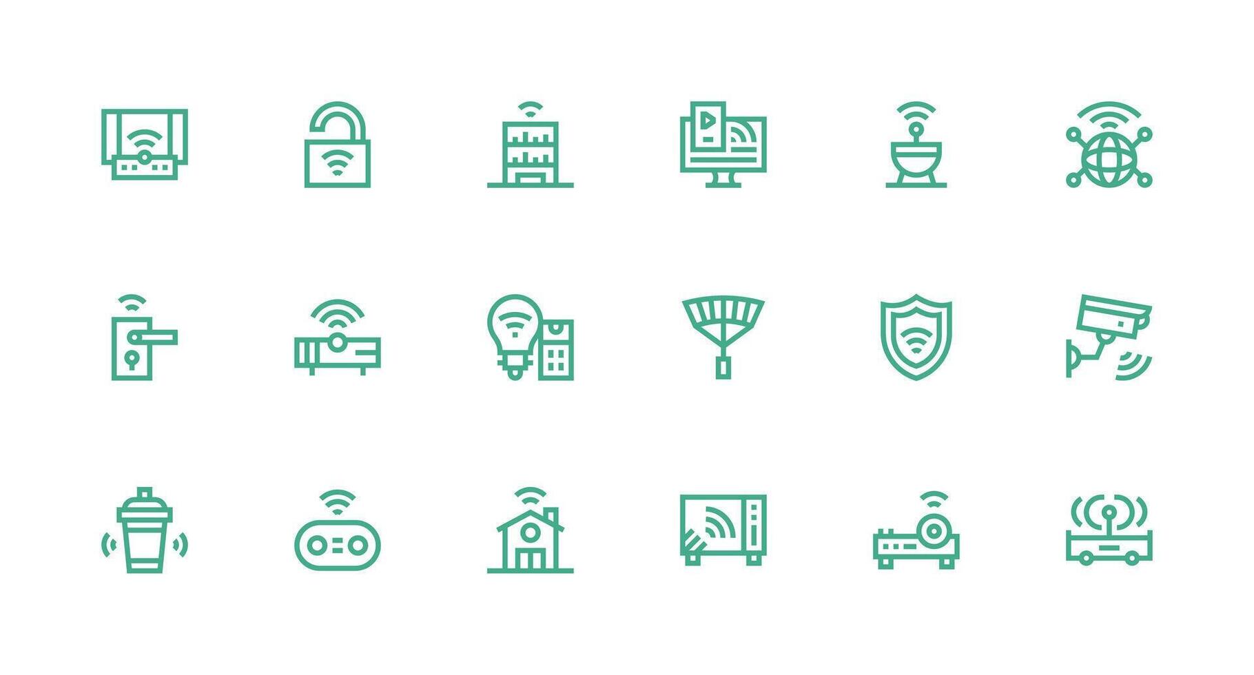 18 Icons for Wifi in Strong Stroke Line Format Clean Icon Set Icon Pack for UI Projects vector