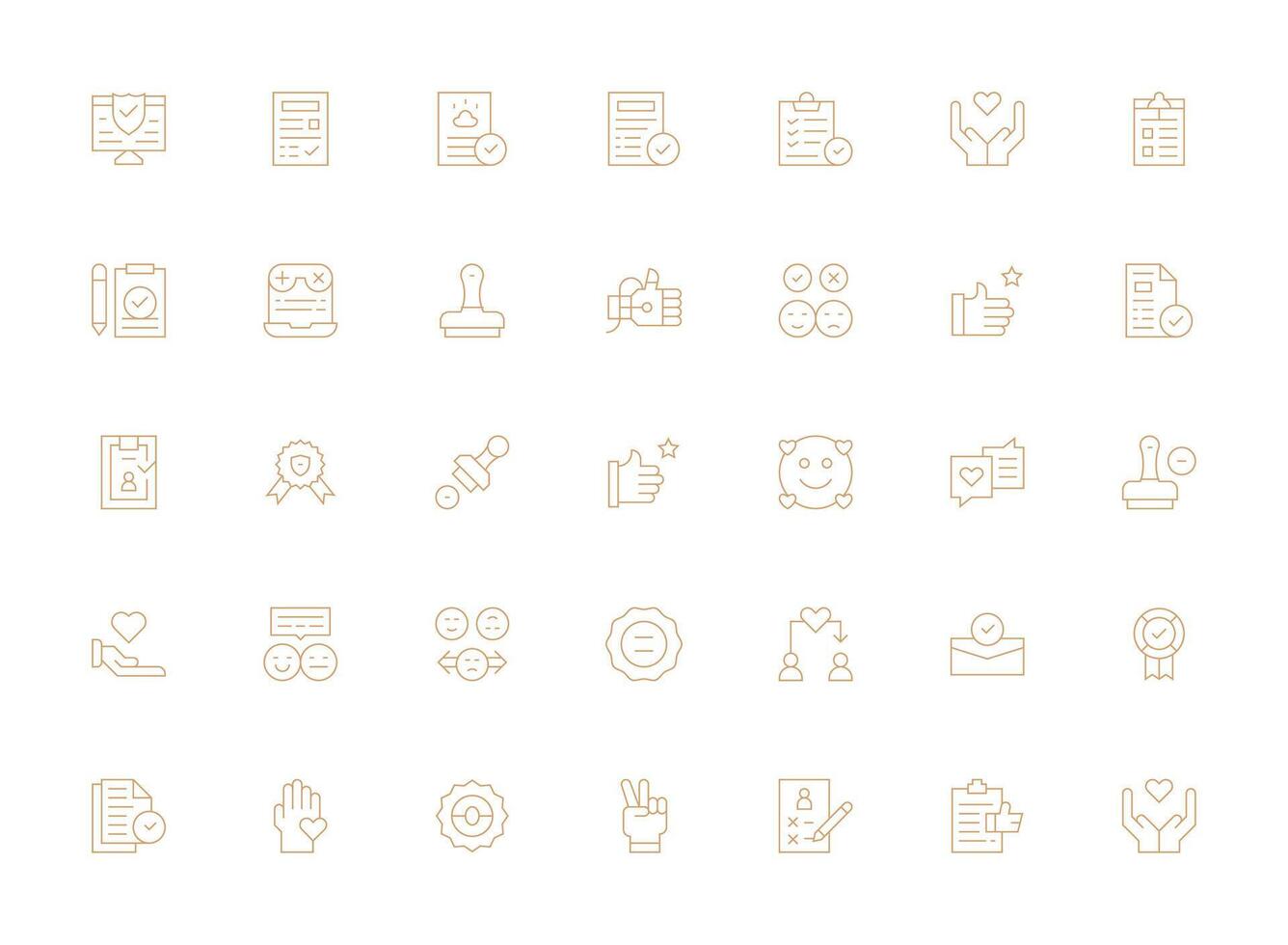 Approval Icon Set with 35 Light Line Graphics Full Icon Library for UI Designers vector