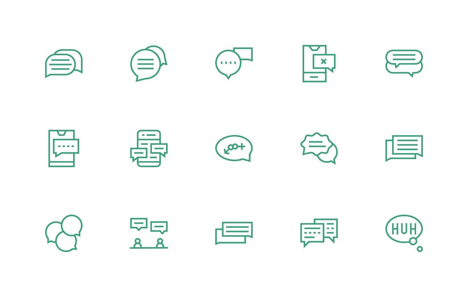 Regular Line Icons from Conversation Set with 15 Vectors Clean Icon Set Icon Pack for UI Projects