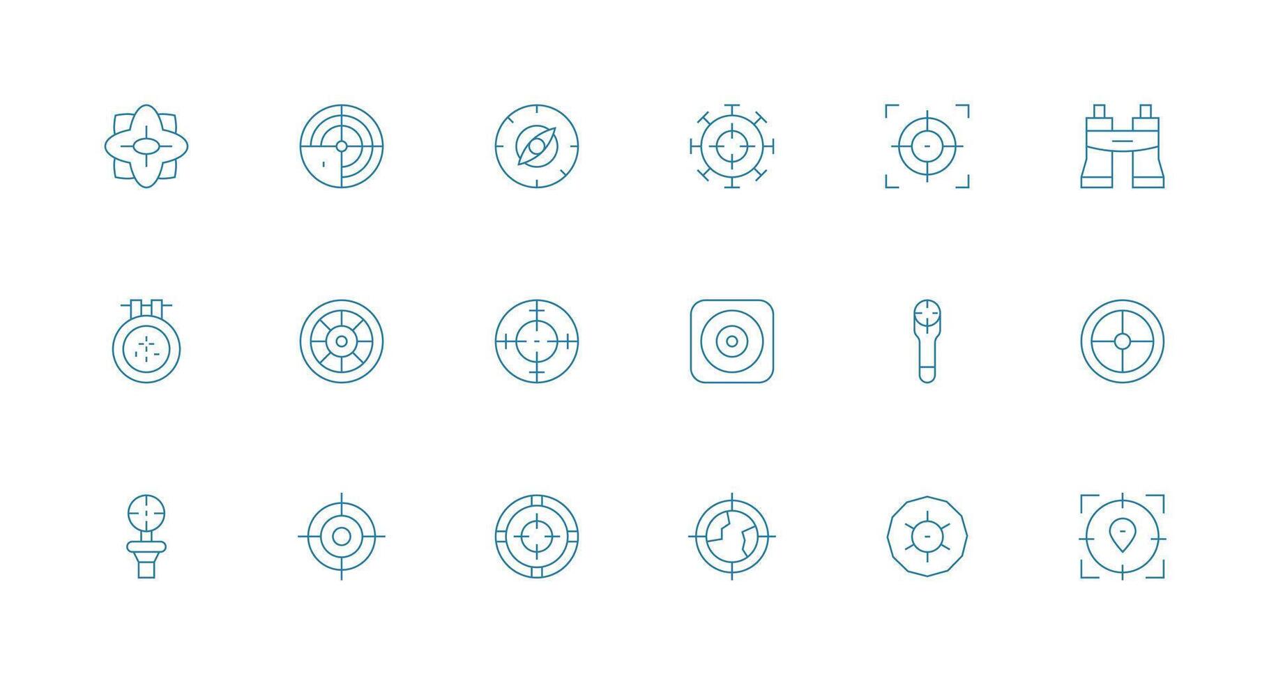 18 Minimal Line Icons for Scope Graphics Web and App Icon Pack Collection vector