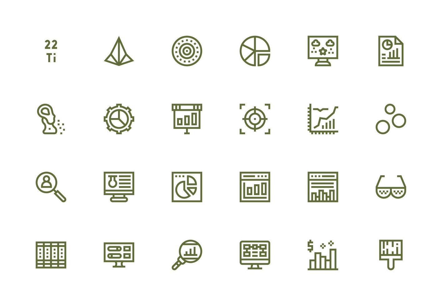 Data Visualization Set with 24 Thick Line Line Icons Web and App Icon Pack Collection vector
