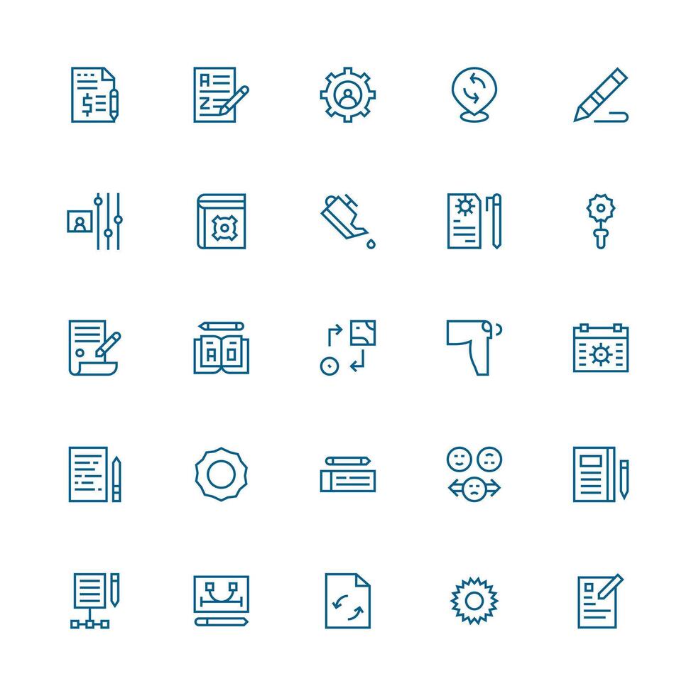 25 Medium Stroke Outline Icons for Change Graphics Core Icon Collection for Daily Tasks vector