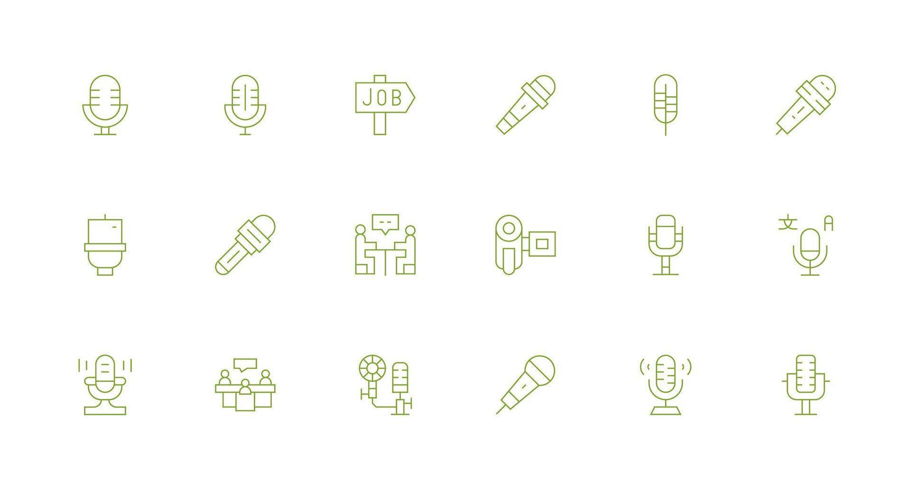 18 Minimal Line Vectors for Interview Theme Clean Set for Layout Prototypes