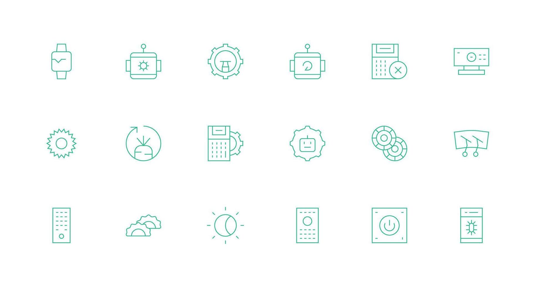 función diseño íconos presentando 18 en mínimo línea estilo icono conjunto para aplicaciones vector