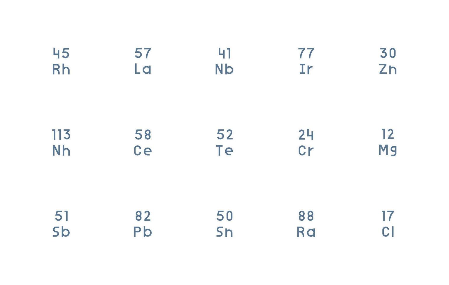 15 Icons for Periodic Table Element in Regular Line Format Versatile Icon Collection for Designers vector