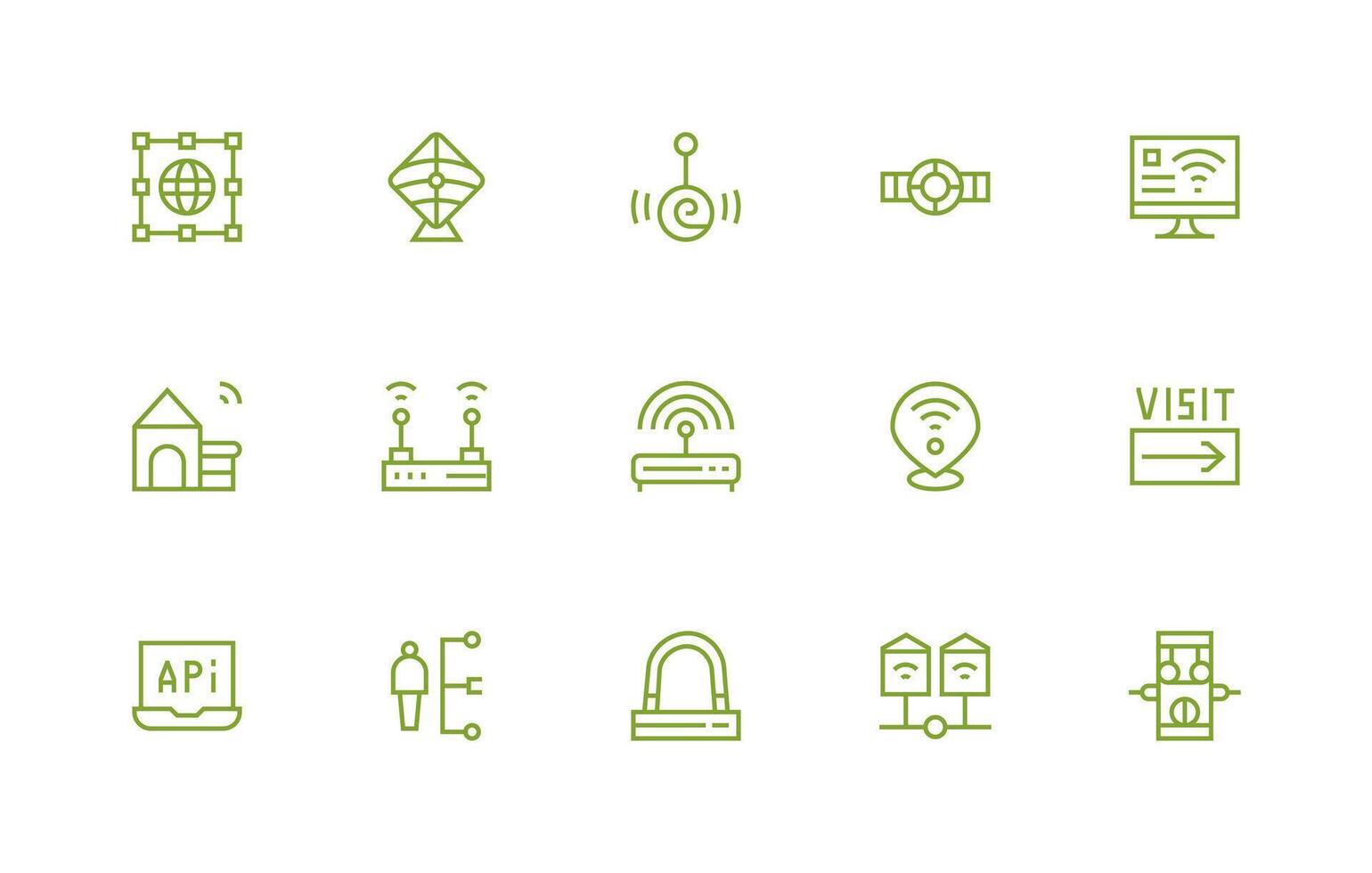 15 Regular Line Icons for Access Point Graphics Web and App Icon Pack Collection vector
