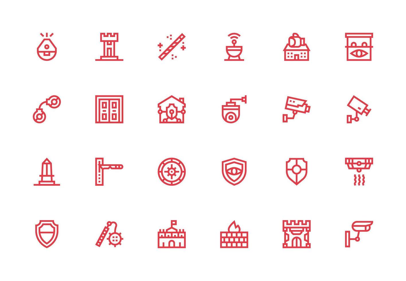 Thick Line Line Icons from Security System Set with 24 Vectors Multi-Purpose Icon Pack for Templates