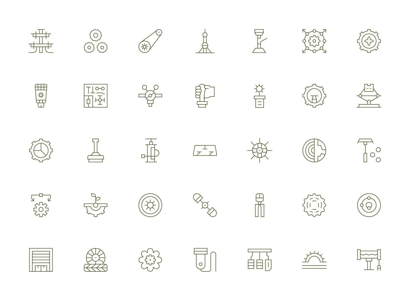 Light Line Icons from Mechanism Set with 35 Vectors Smart Icon Collection