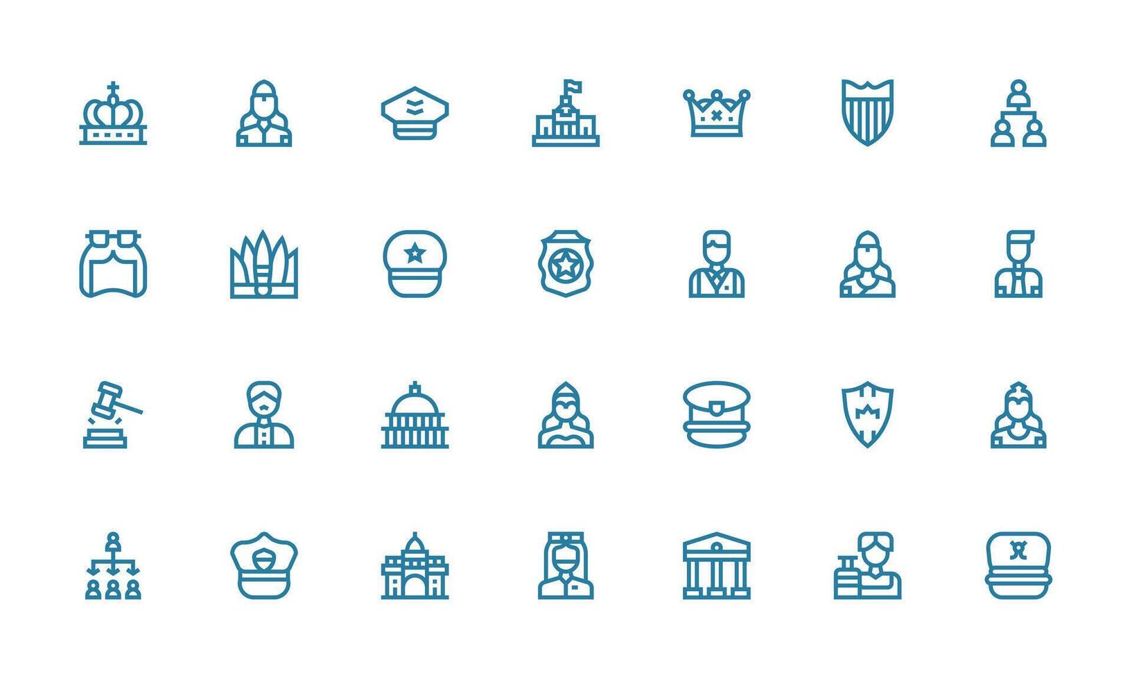 Authority Set with 28 Bold Line Icons Complete Icon Bundle for Web Design vector