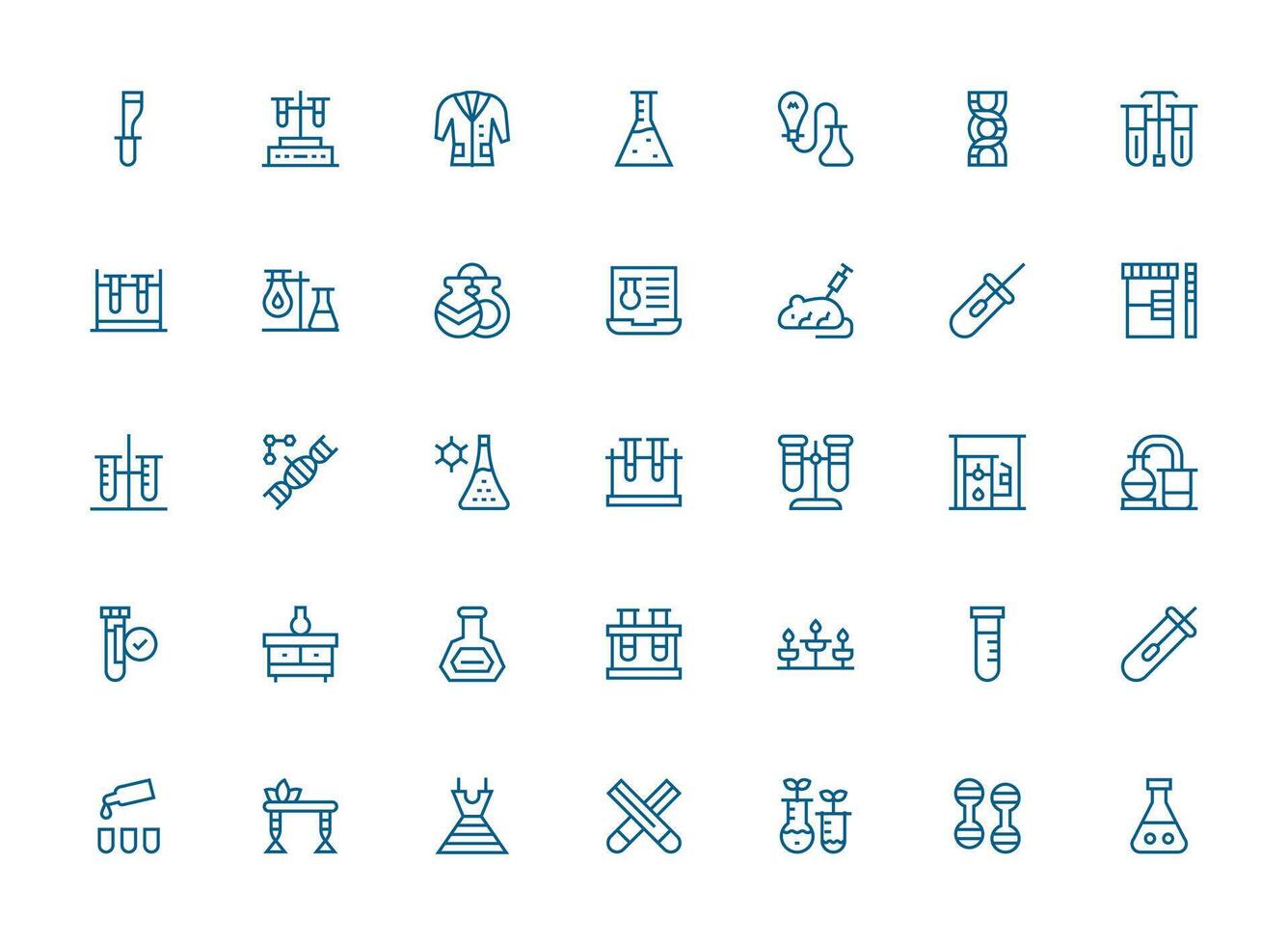 Experiment Icon Set with 35 Regular Clean Line Graphics UI and UX Focused Icon Collection vector