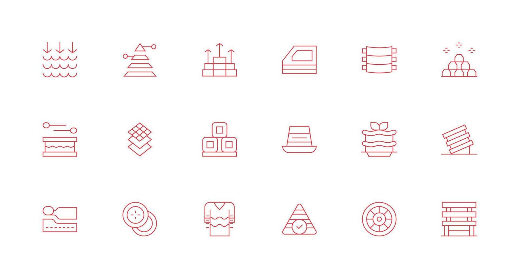 18 Minimal Line Vectors for Layers Theme Icon Pack for UI