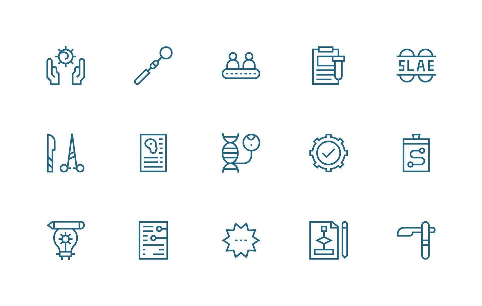 15 regular línea estilo íconos desde procedimiento colección aplicación icono paquete vector