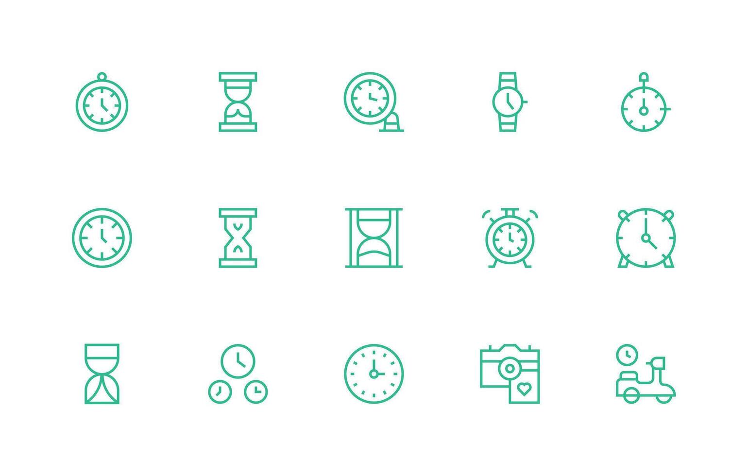 15 Icons for Moment in Regular Line Format Optimized Icon Pack for Digital Products vector