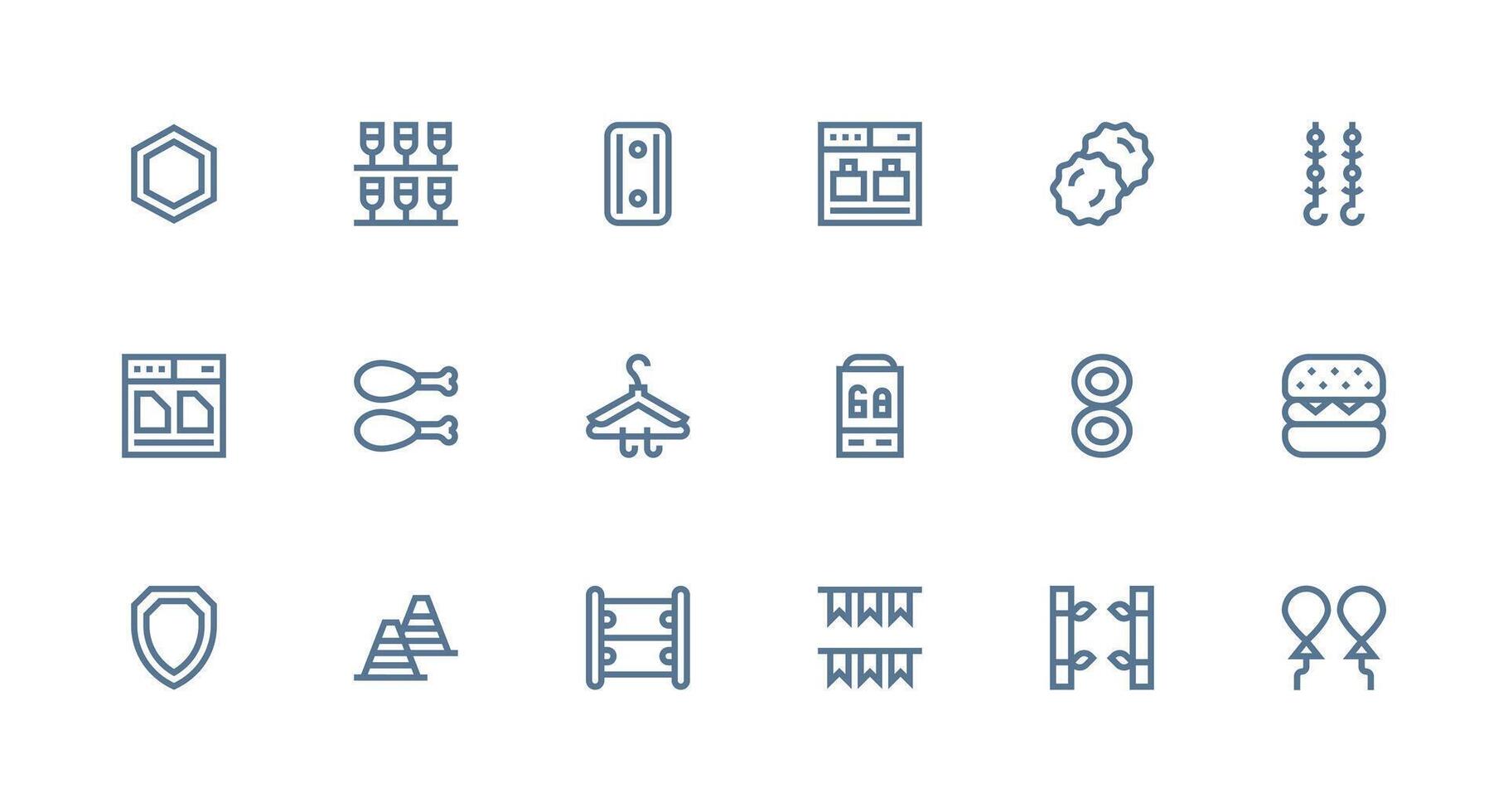 18 Strong Stroke Line Vectors for Double Theme Clean Icon Set Icon Pack for UI Projects